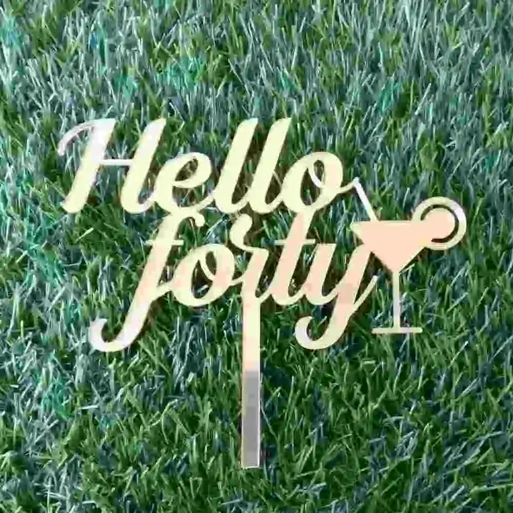 Hello Forty Cake Topper